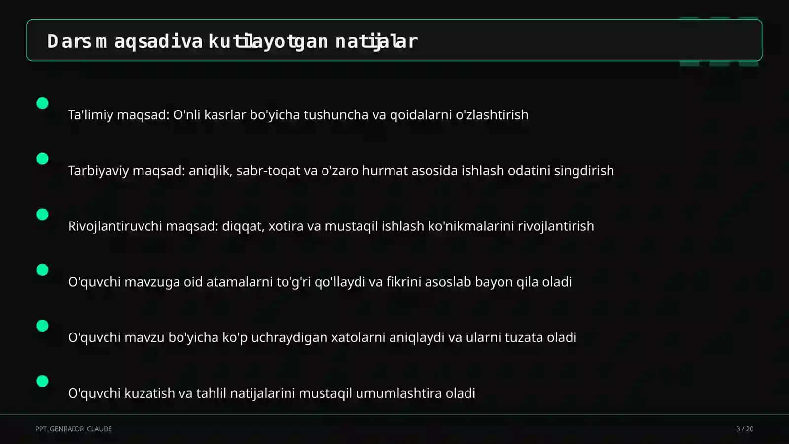 Matematika O'nli kasrlar (5-sinf) 2