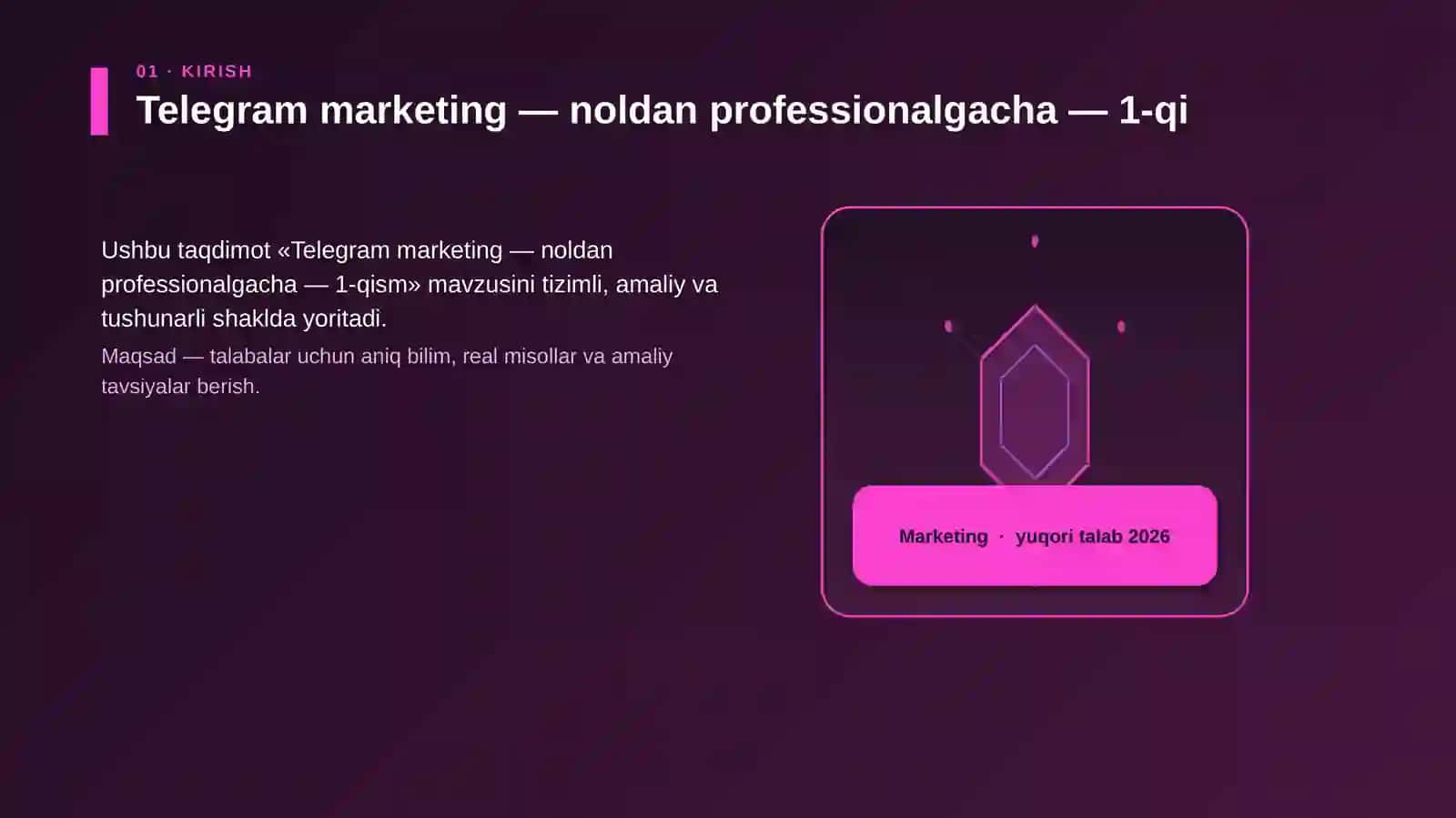 Telegram marketing — noldan professionalgacha — 1-qism 3