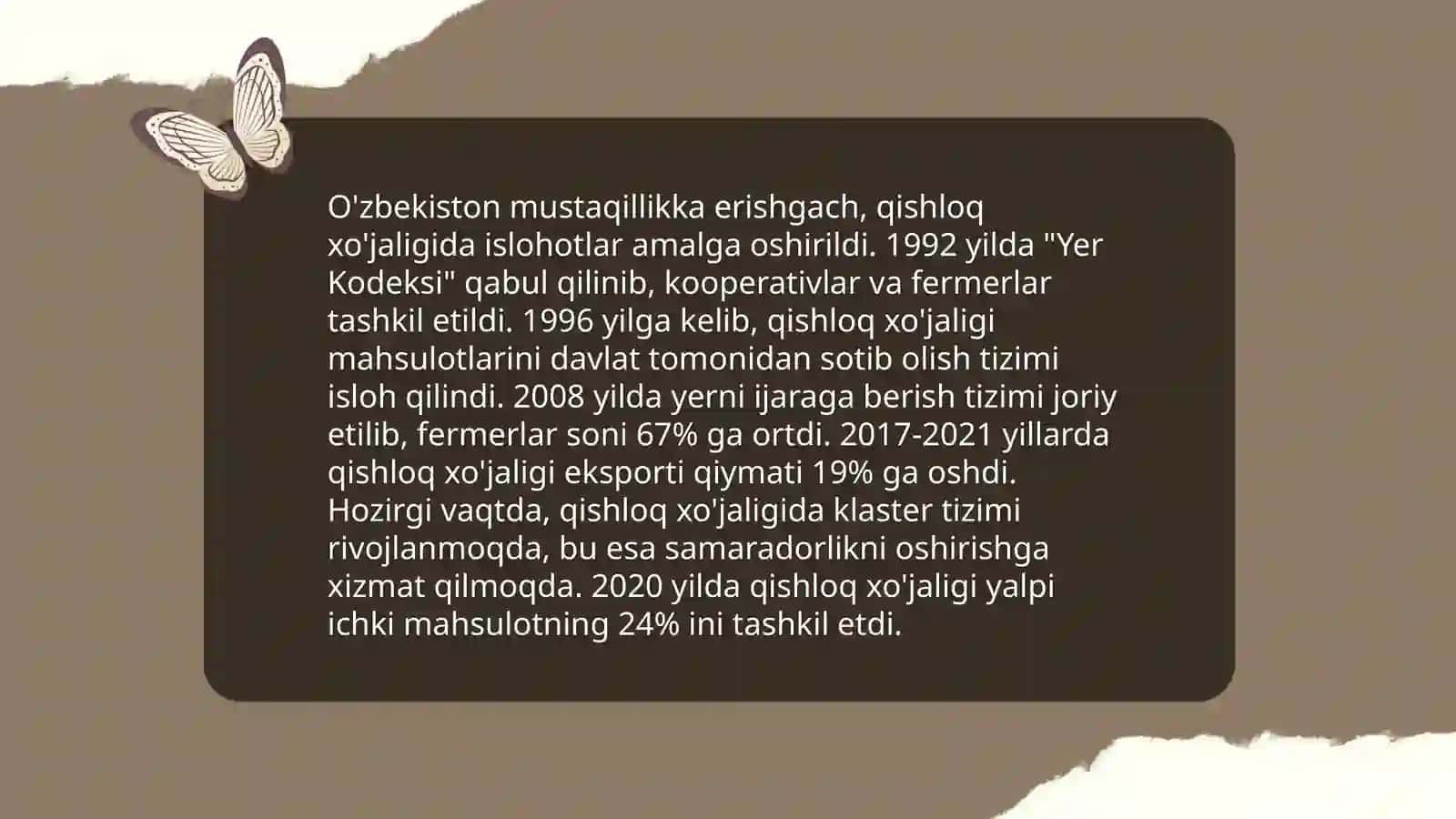 Mustaqillikdan keyingi qishloq xo'jaligi siyosati 3