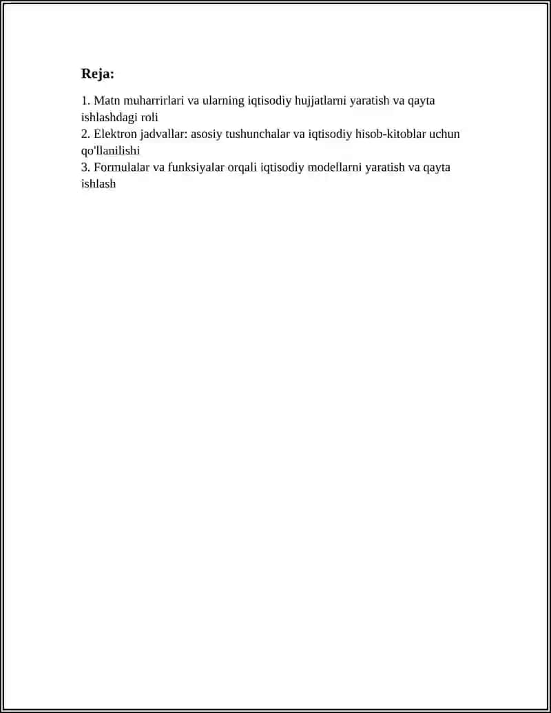 IQTISODIYOTDA QOLLANILAYOTGAN AMALIY DASTURIY TAMINOTLAR 3