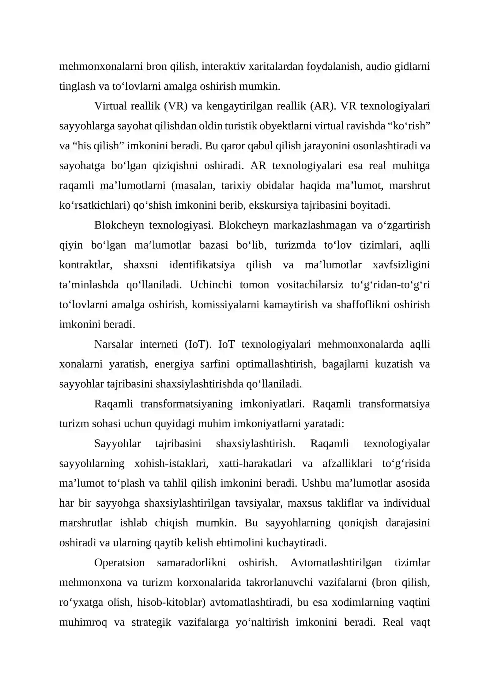 Turizm sohasida raqamli transformatsiya: imkoniyatlar va muammolar 3