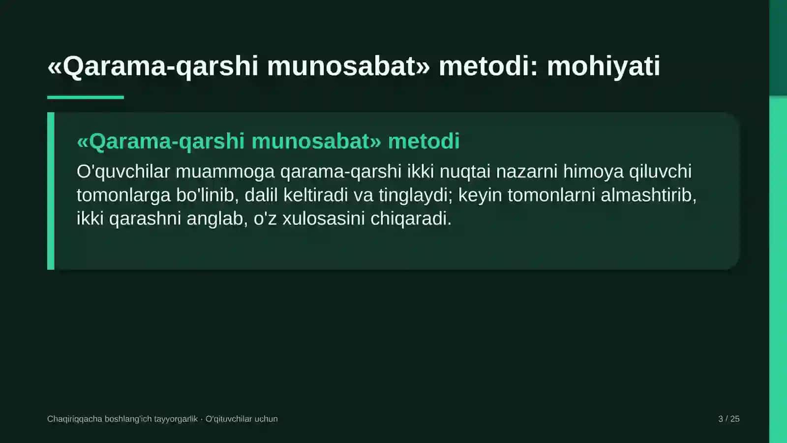 chaqiriqqacha boshlang'ich tayyorgarlik darslarida qarama qarshi munosabat metodidan foydalanish 7246 3