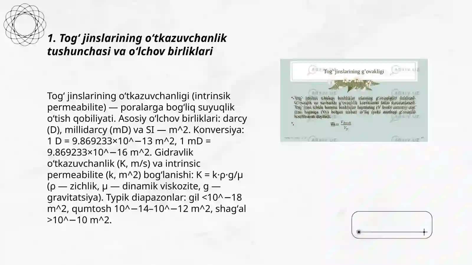 Togʻ jinslarining oʻtkazuvchanligini aniqlash 3