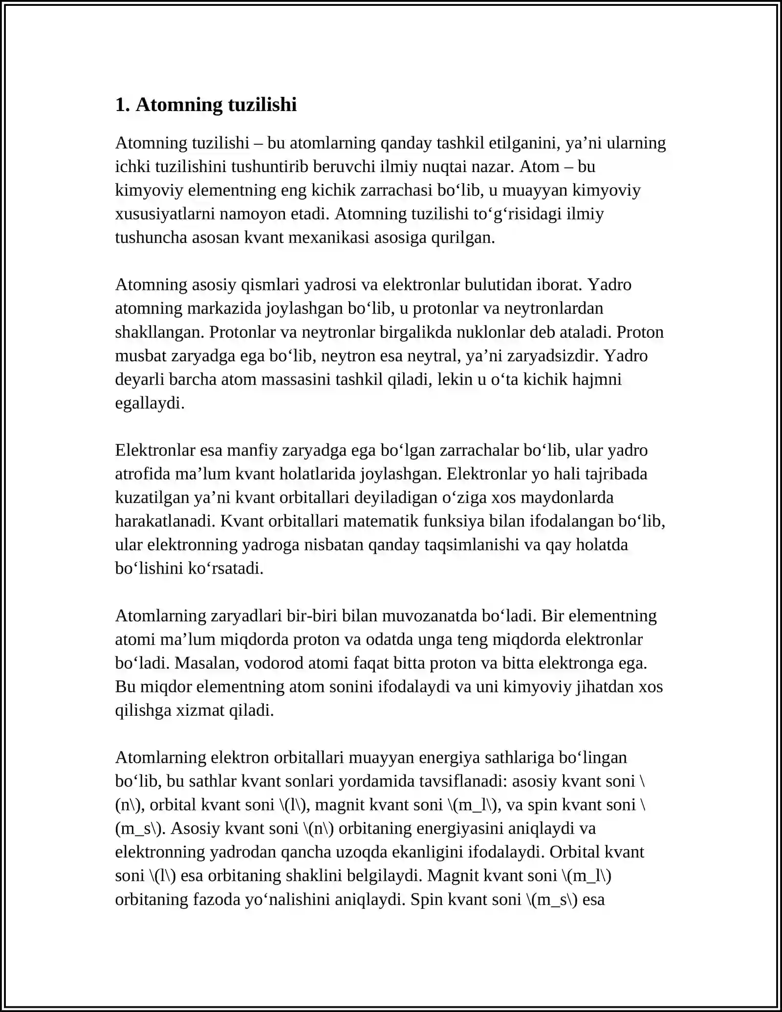 ATOM MOLEKULYAR TAʼLIMOT 3