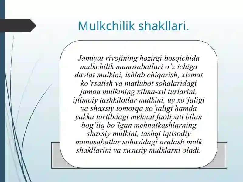 O`zbekistonda mulkni huquqlanshtirish va davlat tasarrufidan chiqarishning o`ziga xos xususiyatlari 3