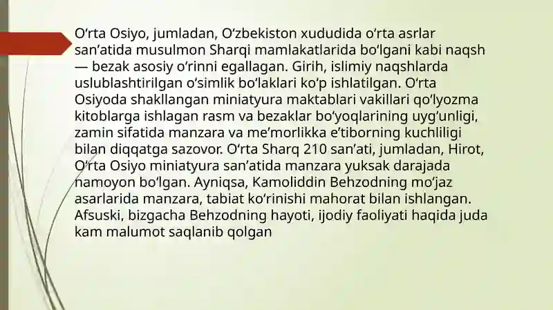 Kamoliddin Behzod va Minyatura sa'nati 3