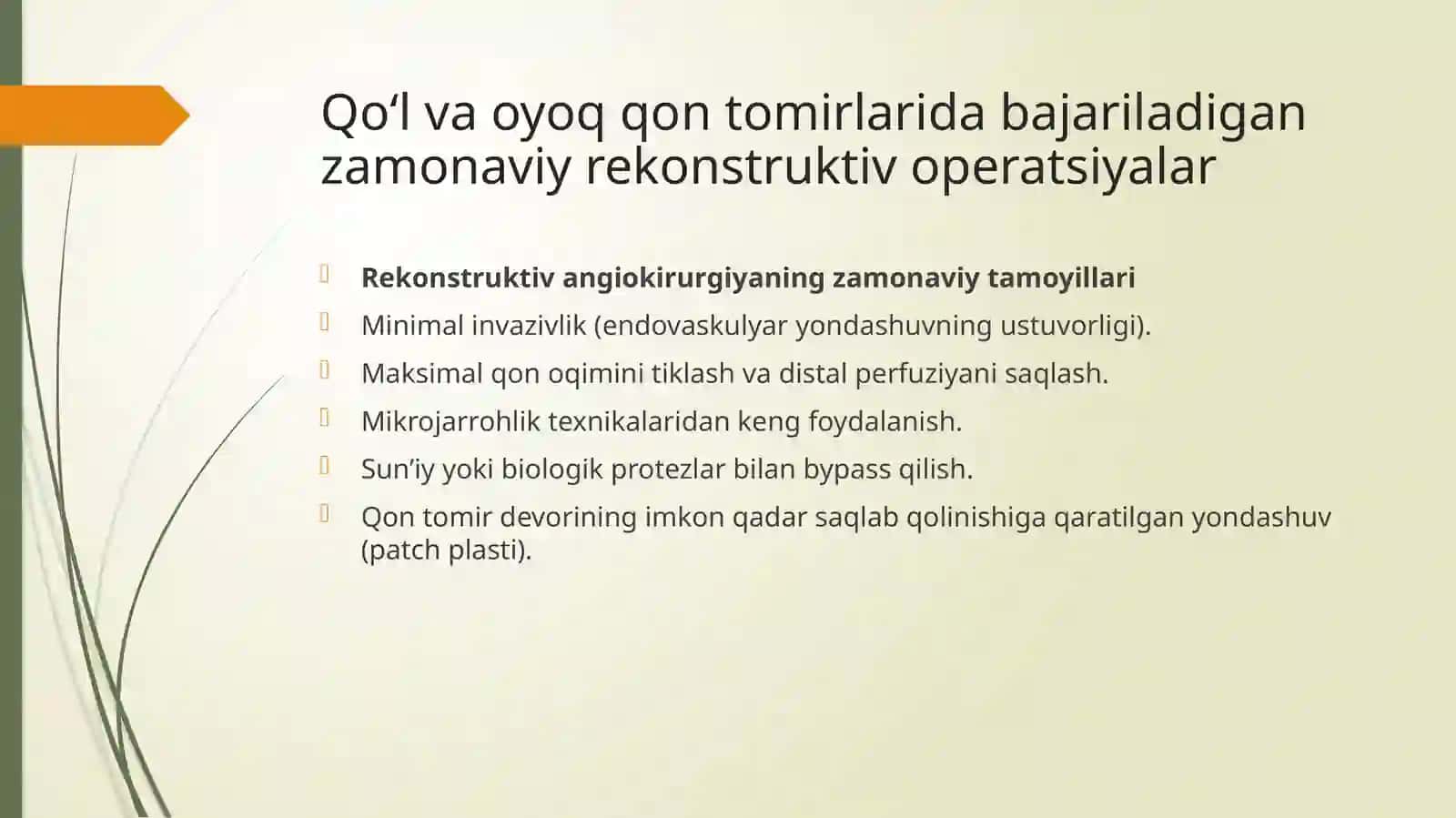Qo'l va oyoq qon tomirlarida bajariladigan zamonaviy rekonstruktiv operatsiyalar 3