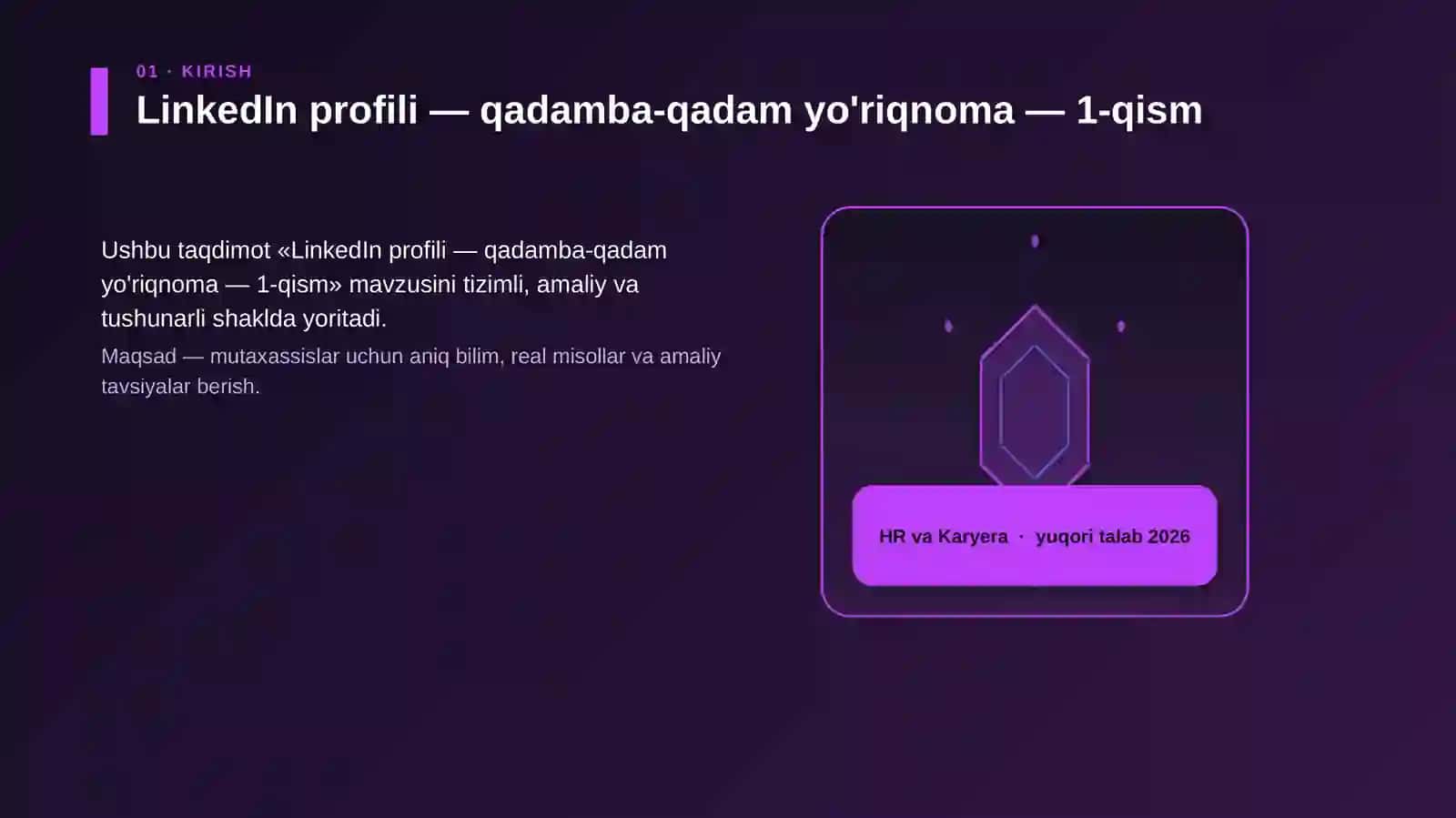 LinkedIn profili — qadamba-qadam yo'riqnoma — 1-qism 3