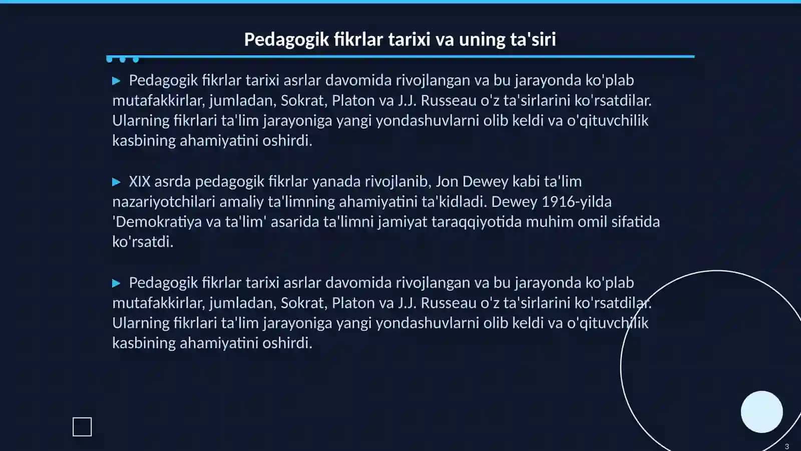 O'qituvchi mahorati masalalari 3