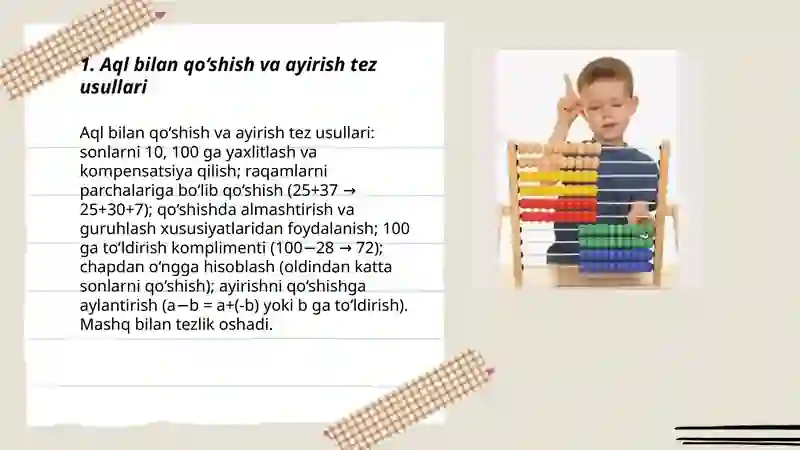 Hisoblashning qulay usullari 3