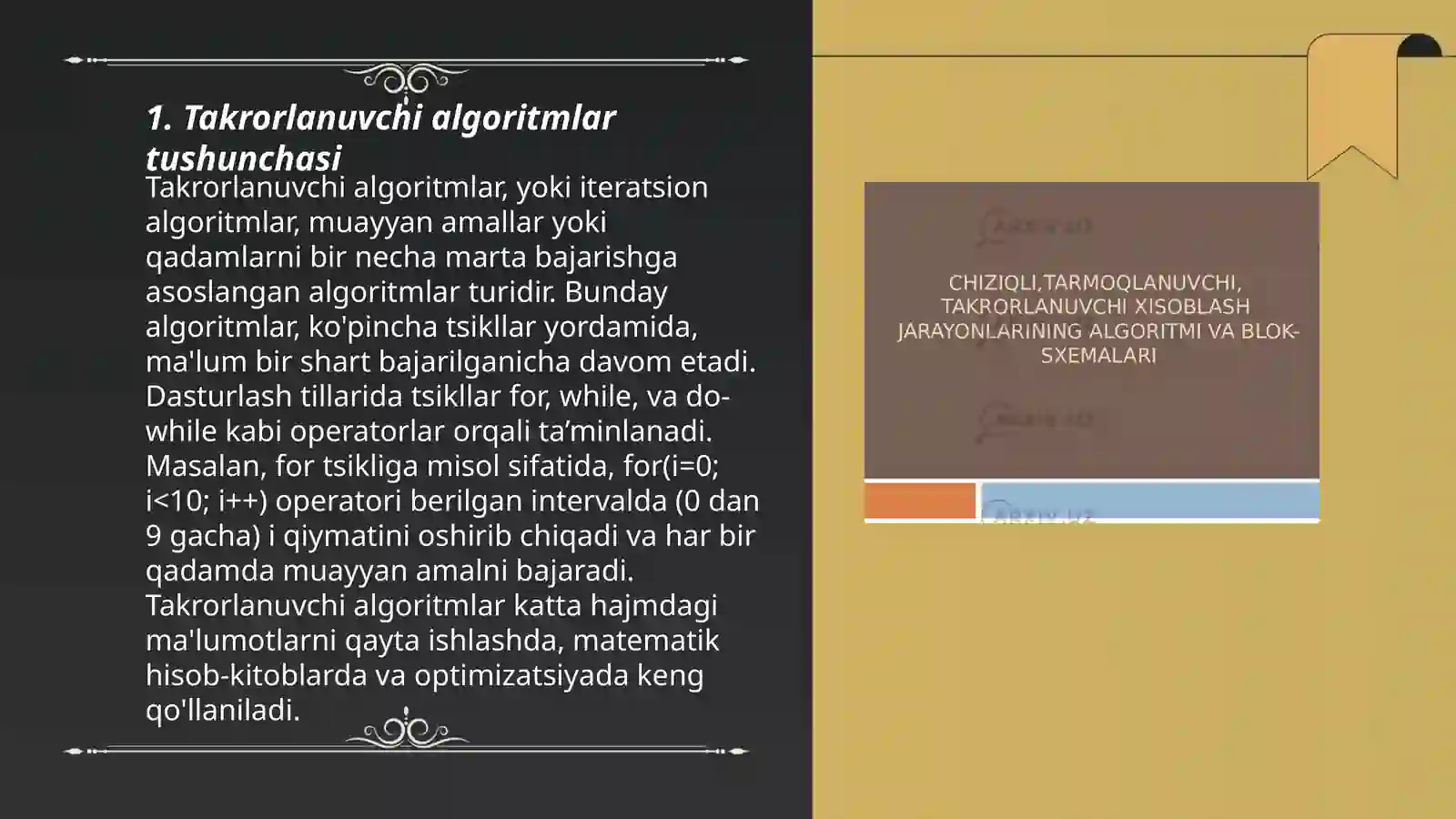 Takrorlanuvchi algoritmlar 3