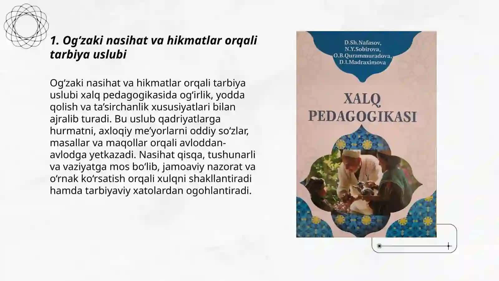 Xalq pedagogikasida tarbiya uslublari 3