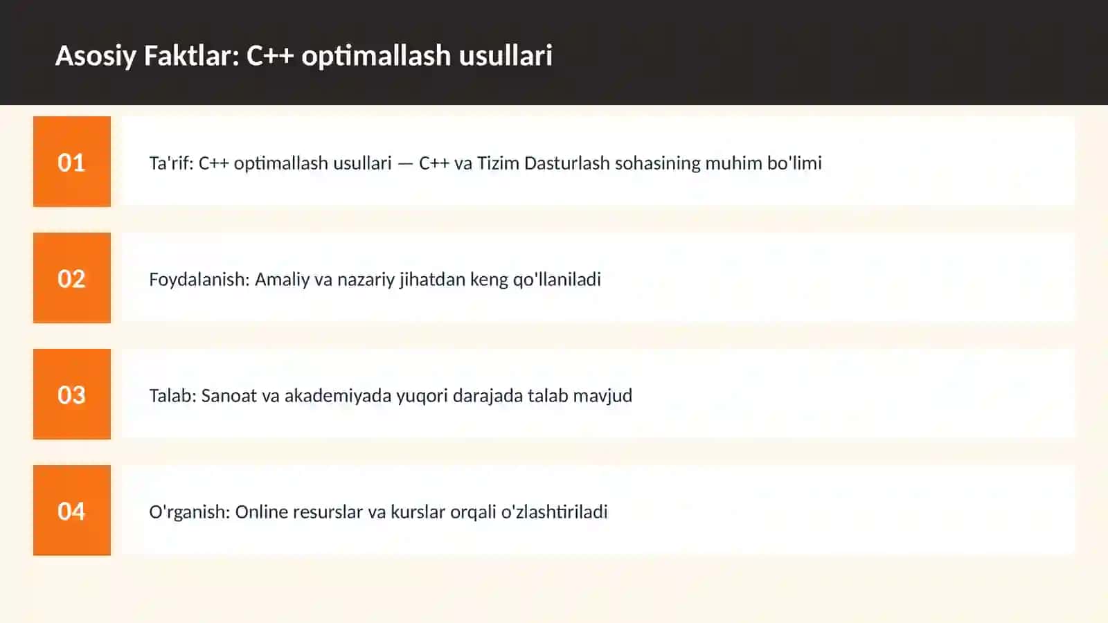 C++ optimallash usullari 3