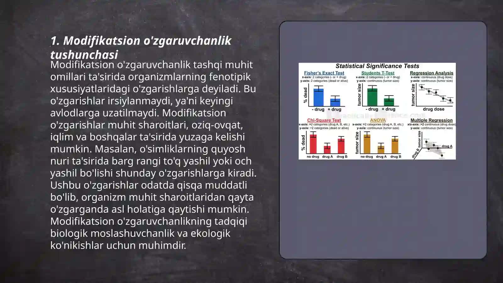 Modifikatsion o'zgaruvchanlikni statistik usulda oʻrganish 3