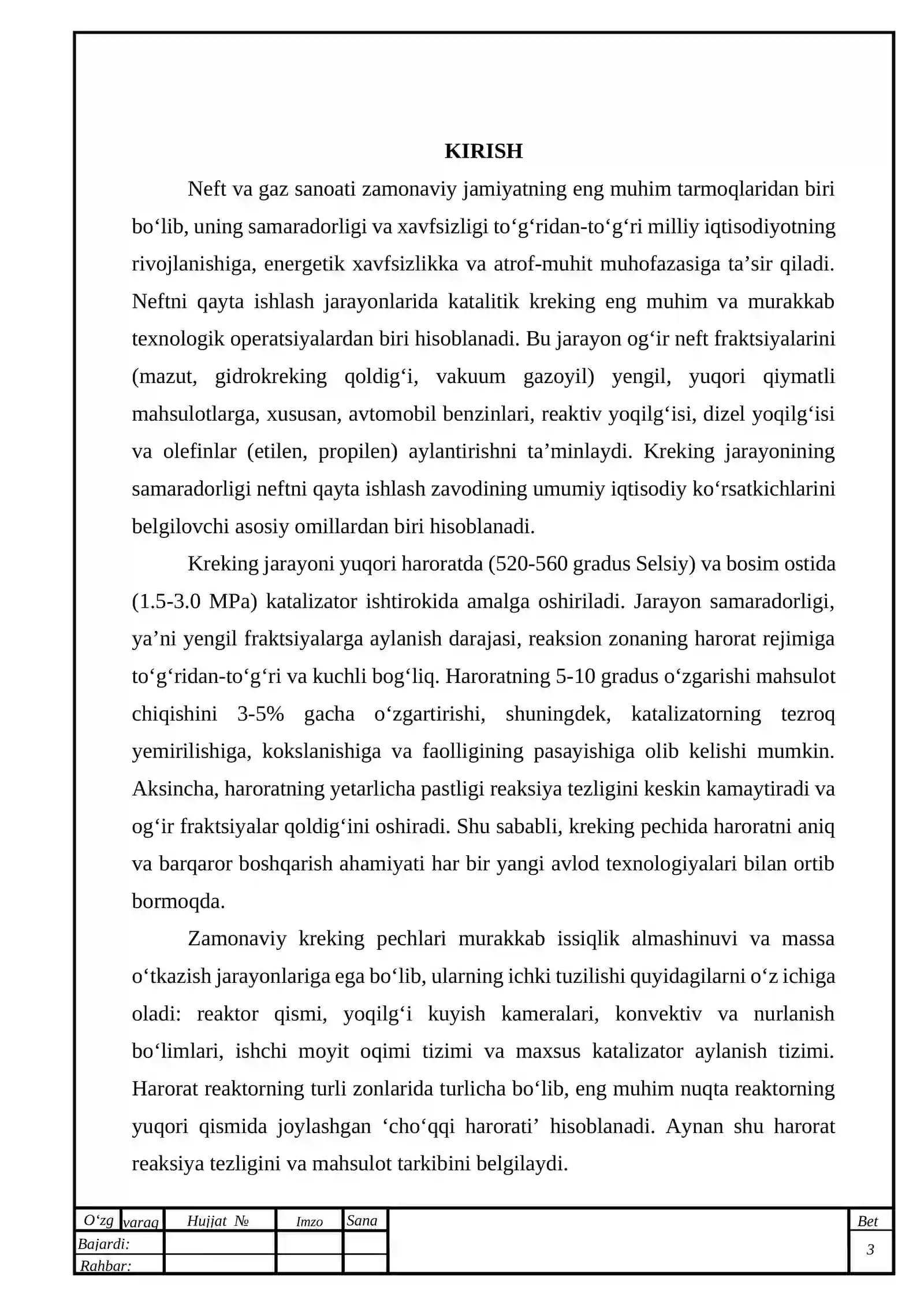 Kreking pechida temperaturani ABTning turg‘unligini tahlil qilish 3