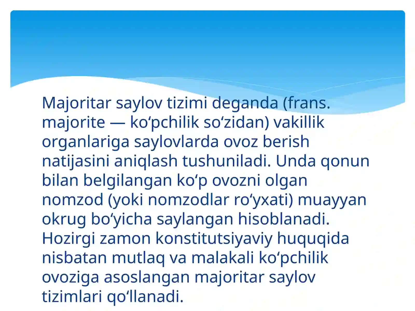 O’zbekiston Respublikasida erk in saylovlarni amalga oshirish prinsiplari 3