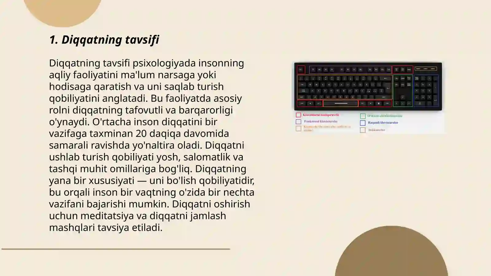 Diqqat to'g'risida tushuncha. Diqqat turlari 3
