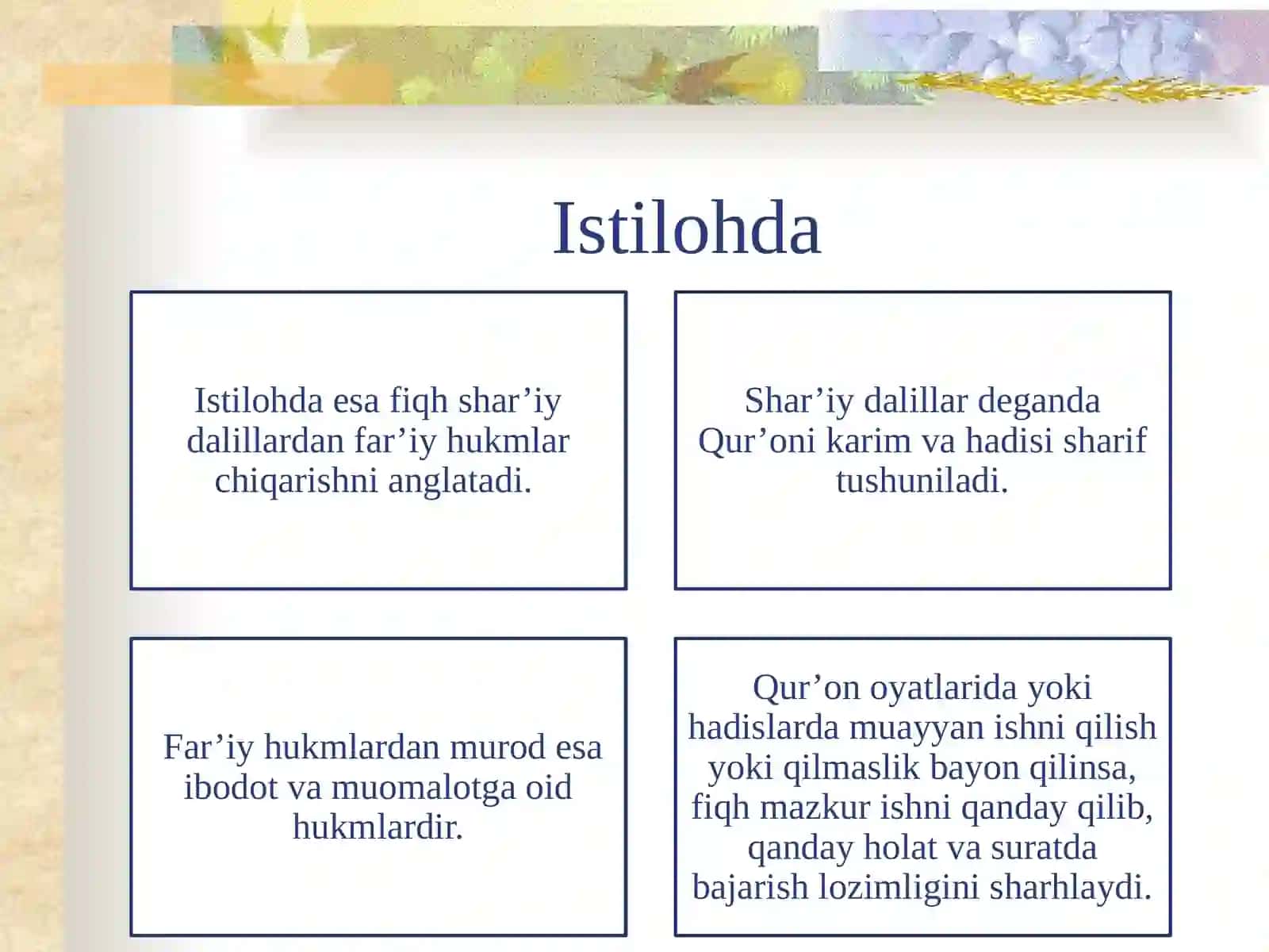 FIQHIY MAZHABLARNING YUZAGA KELISHI 3