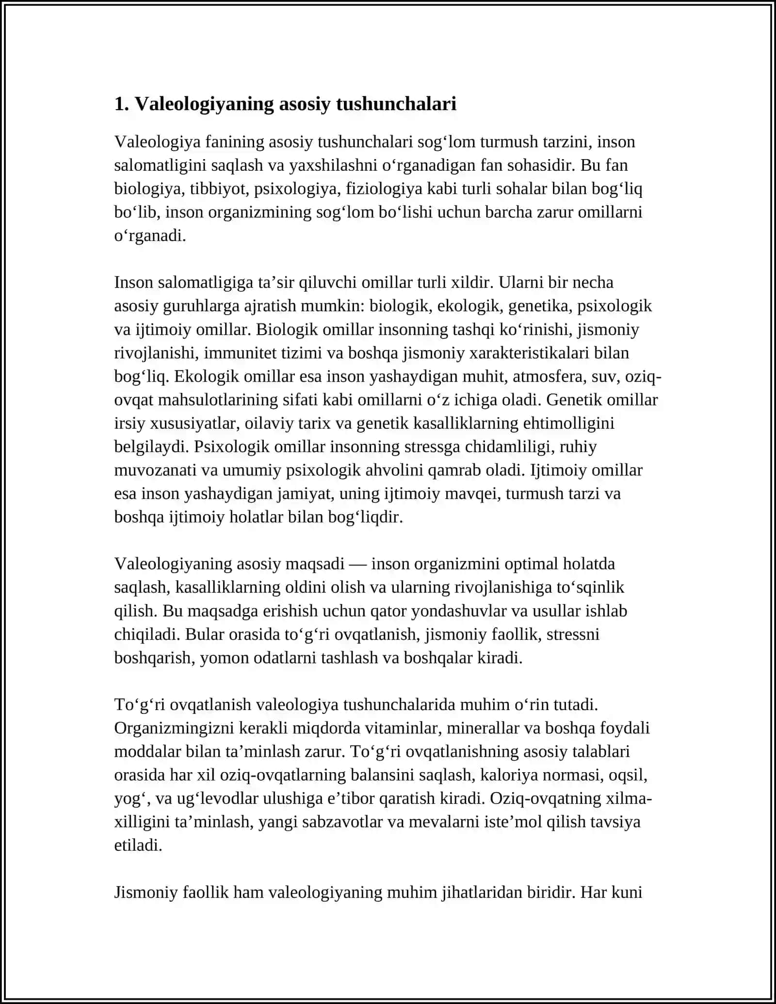 VALEOLOGIYA MUSTAQIL ISH 3
