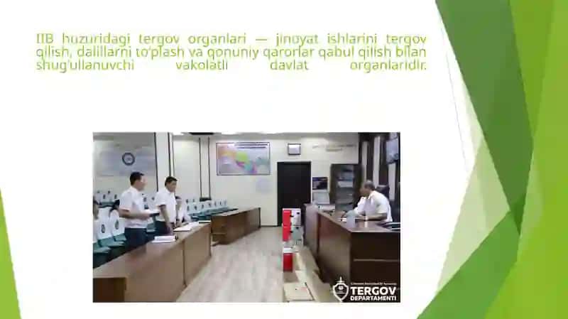 IIB huzuridagi tergov organlari faoliyatining huquqiy asoslari hamtergovchilarning kasbodo bi va axloq qoidalari 3