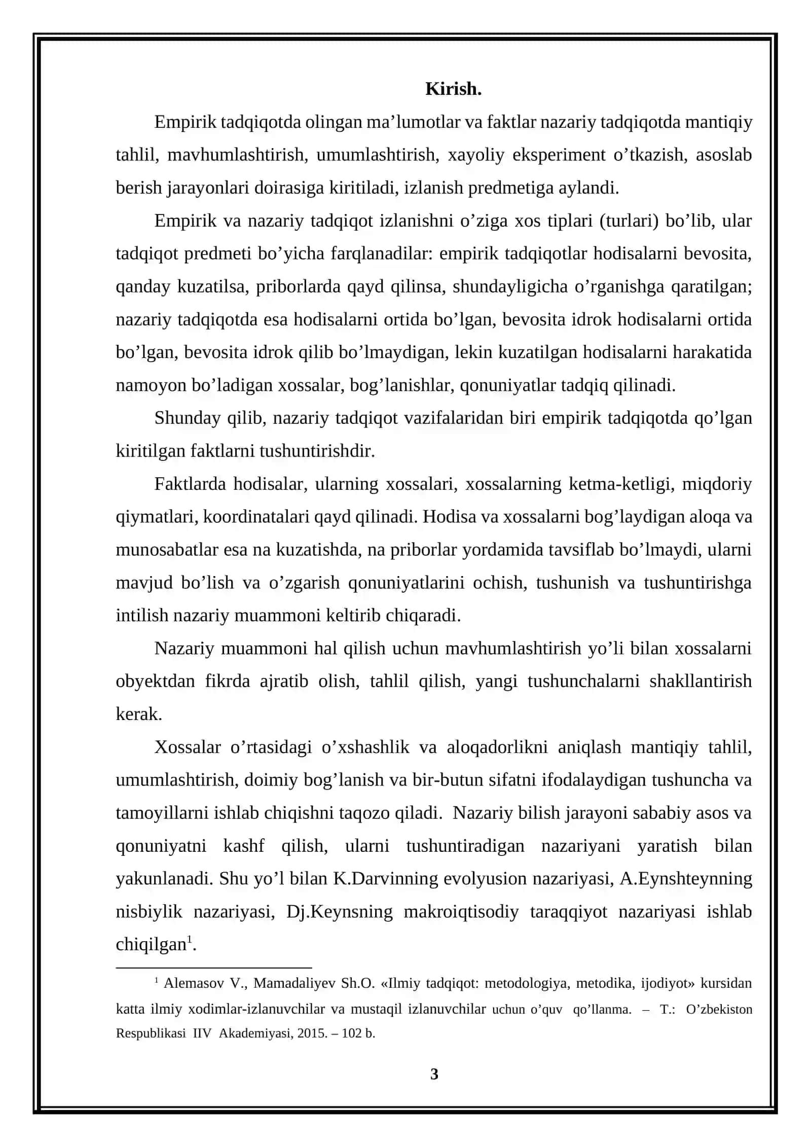 SOTSILOGIYA YO‘NALISHI MUSTAQIL ISH 3