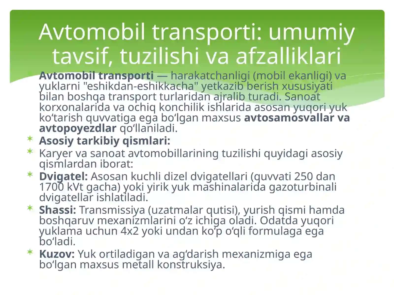 Avtomobil va konveyer transporti 3