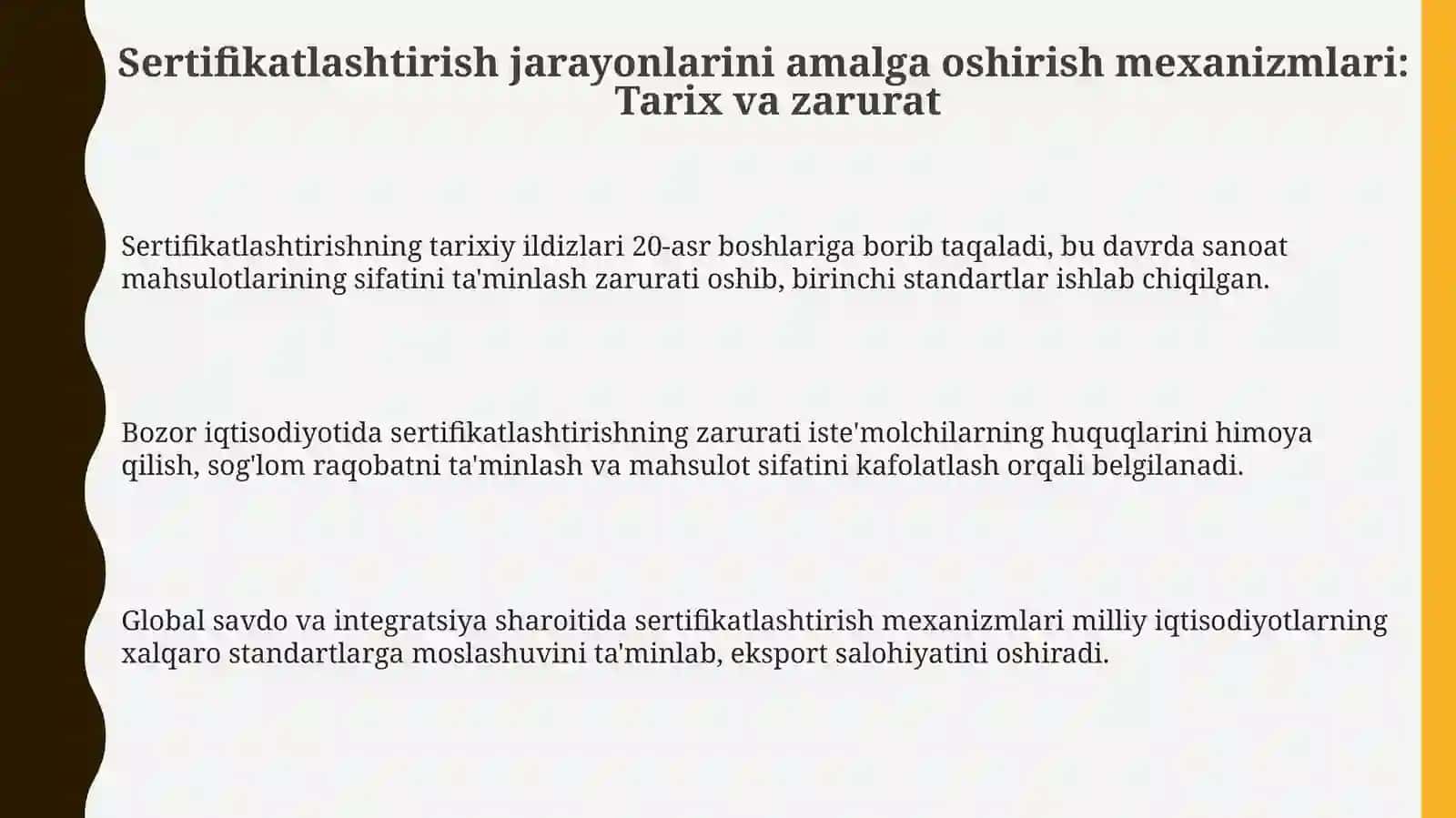 Sertifikatlashtirish jarayonlari amalga oshirish mexanizmlarini oʻrganish 3