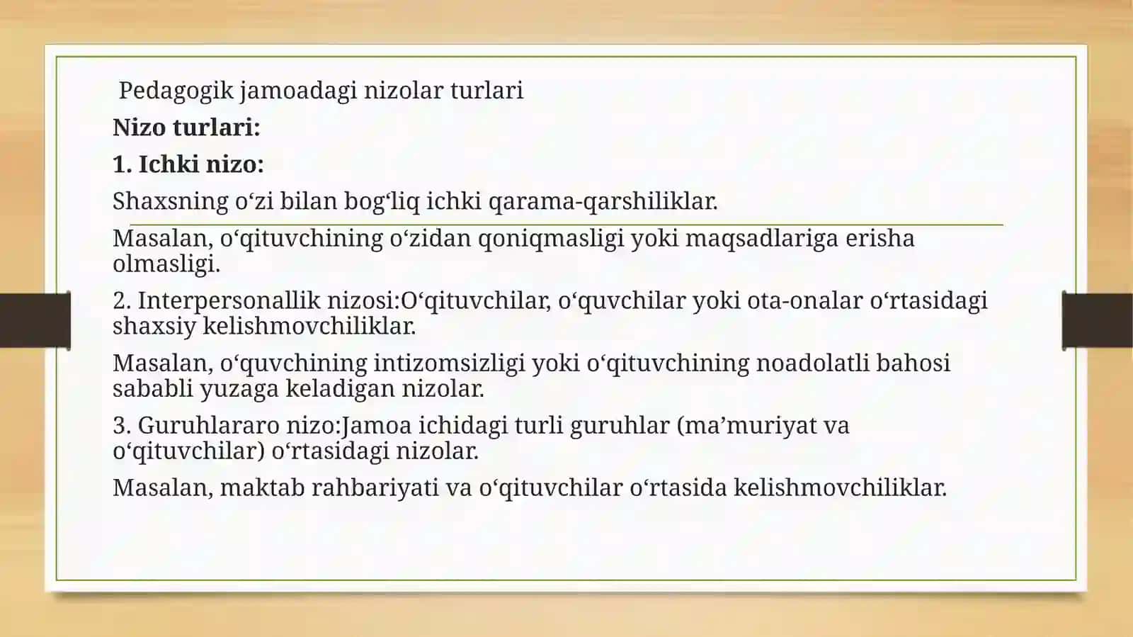 Pedagogik jamoadagi nizolar va ularni bartaraf etish yo’llari 3