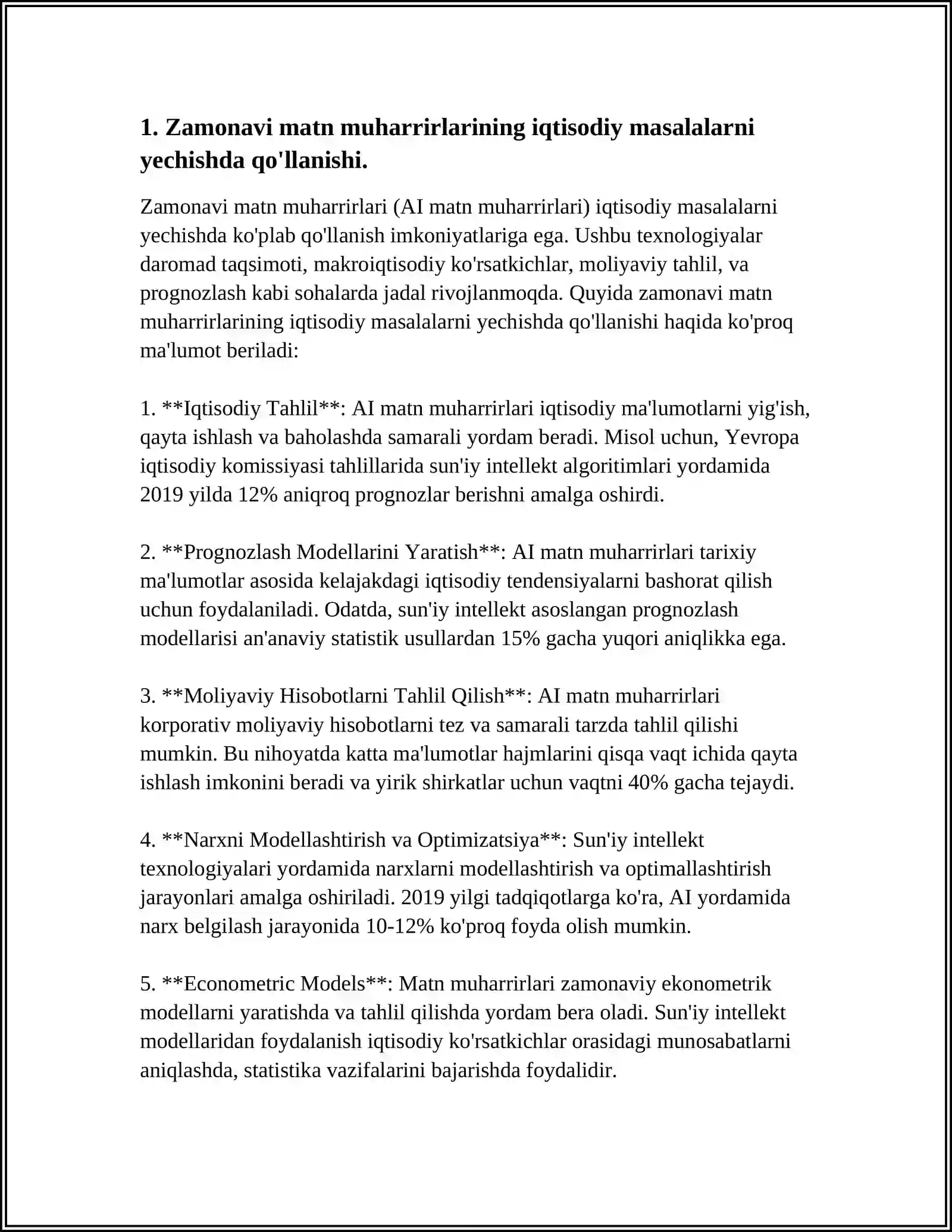 ZAMONAVIY MATN MUHARRIRLARI IQTISODIY MASALALARNI YECHISHDA JADVAL MUHARRIRLARIDAN FOYDALANISH TAQDIMOTLARI 3