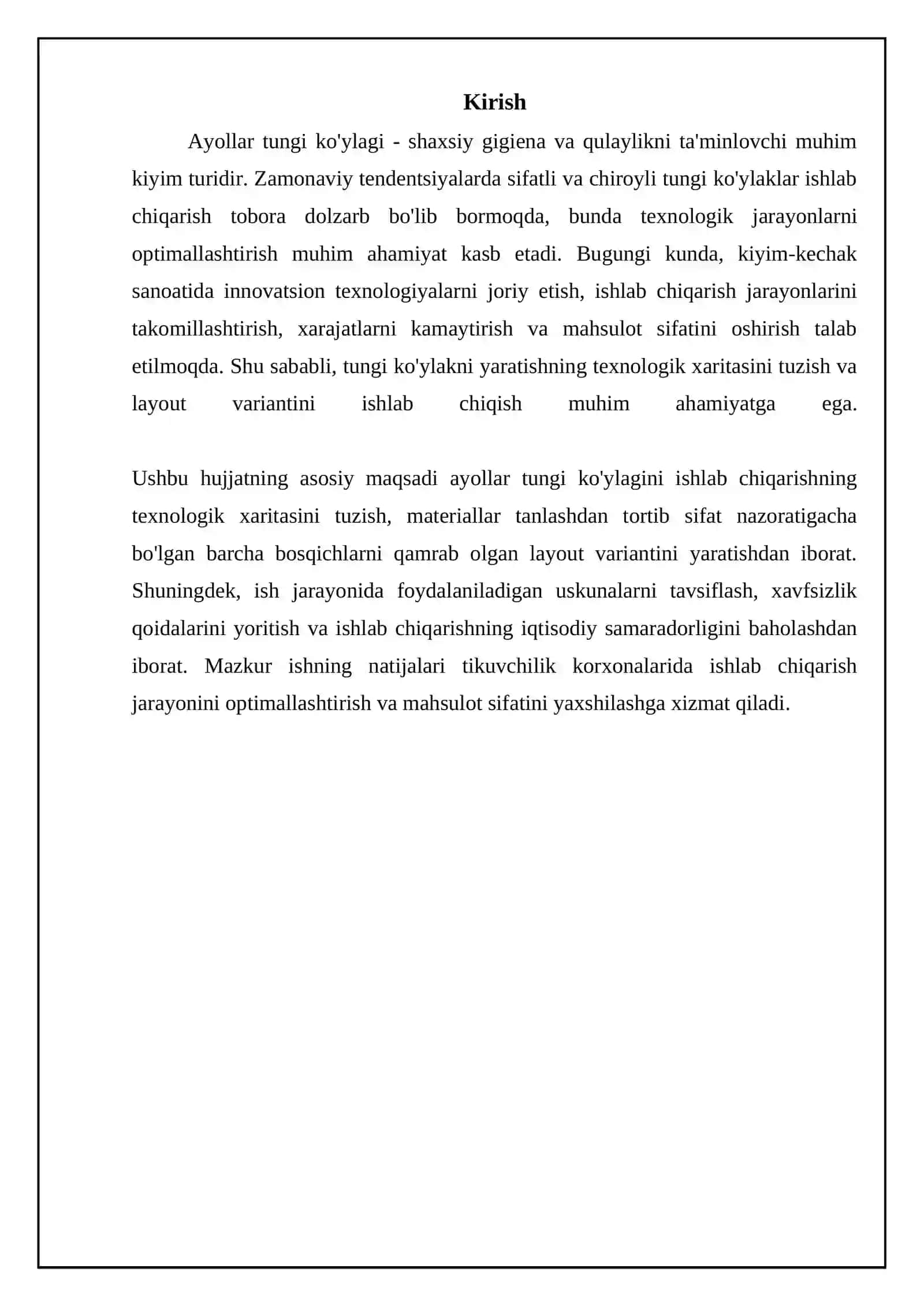 Ayollar tungi ko'ylagining texnalogik xaritasi 3