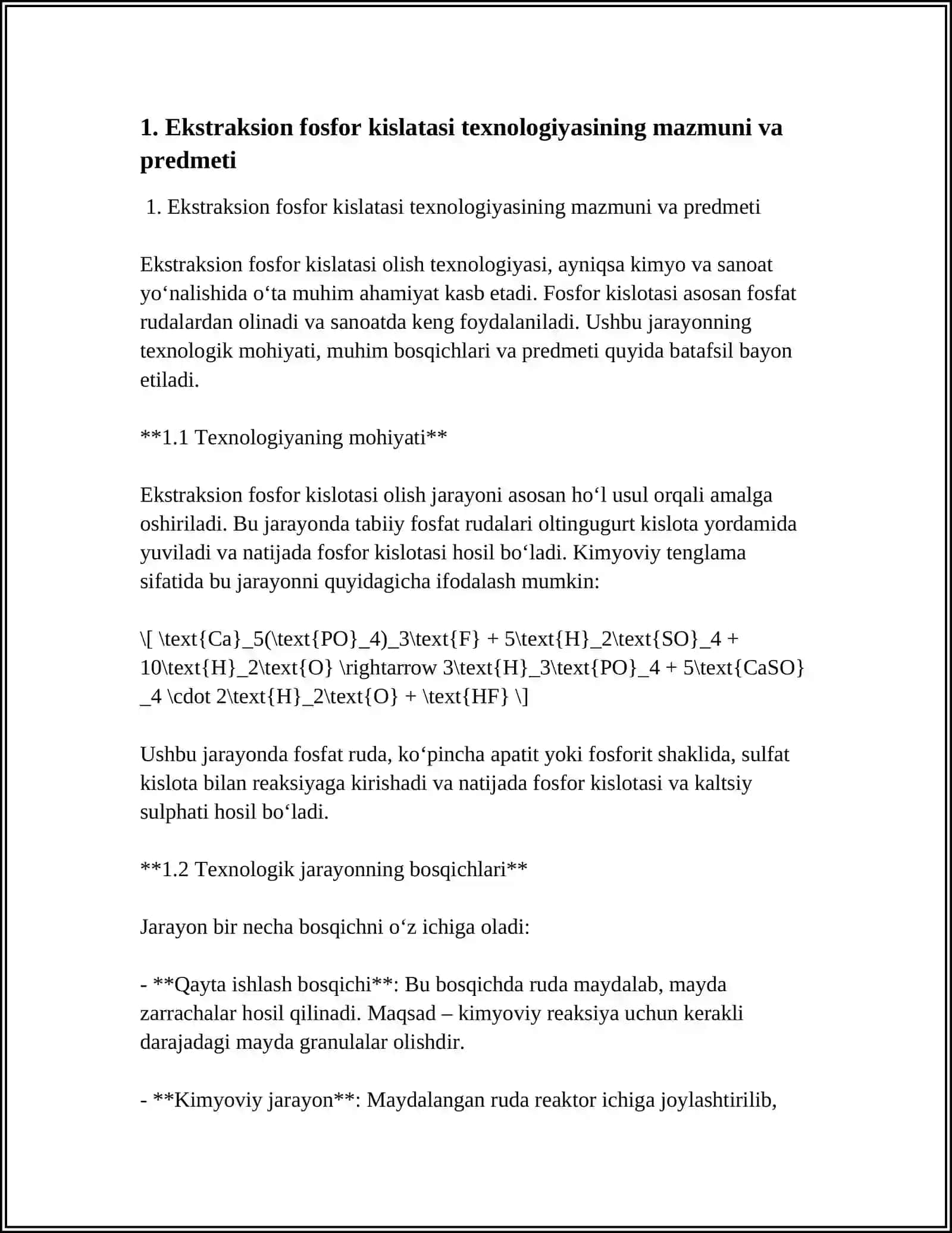 Ekstraksion fosfor kislatasi olish texnologiyasi 3