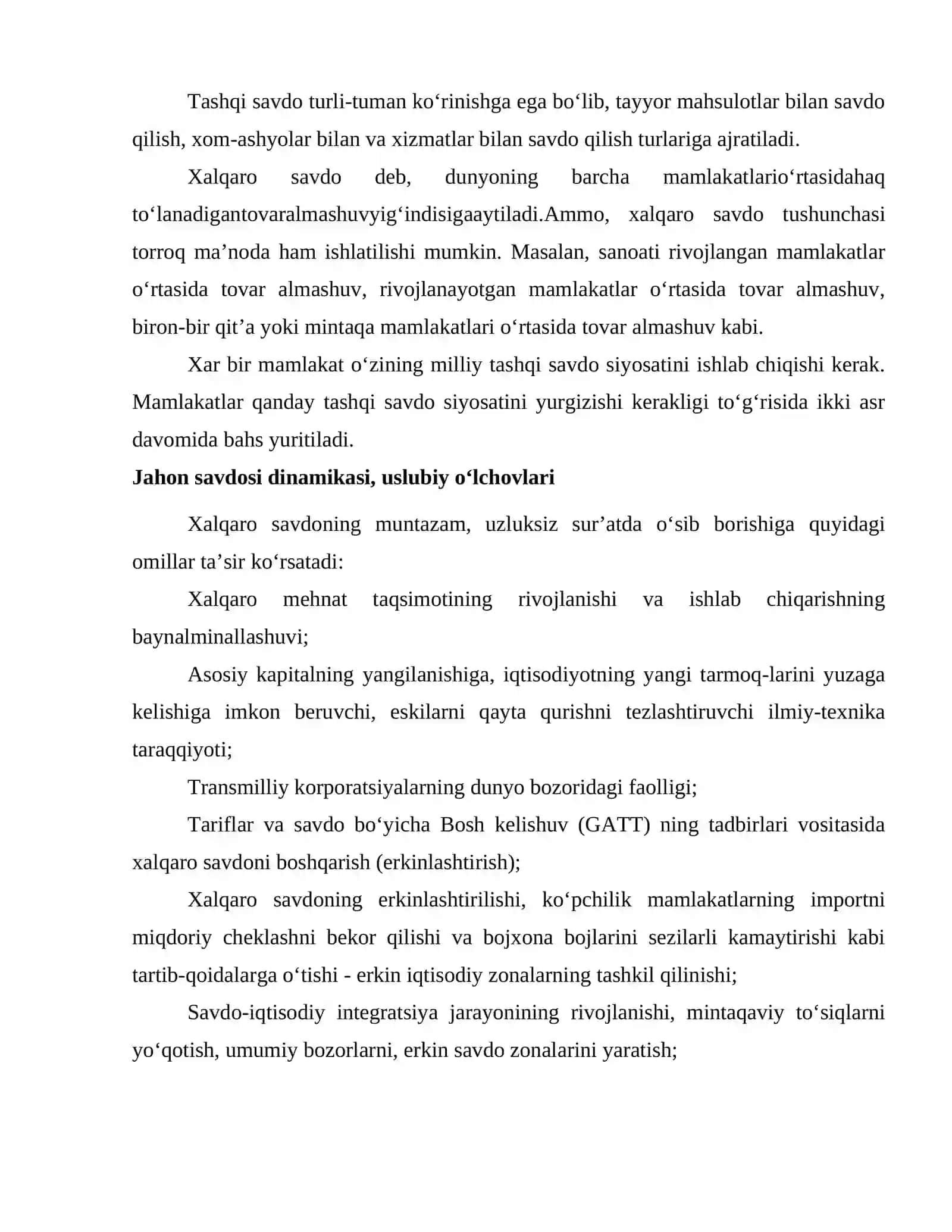 Xalqaro savdo. Tashqi savdo siyosati 3