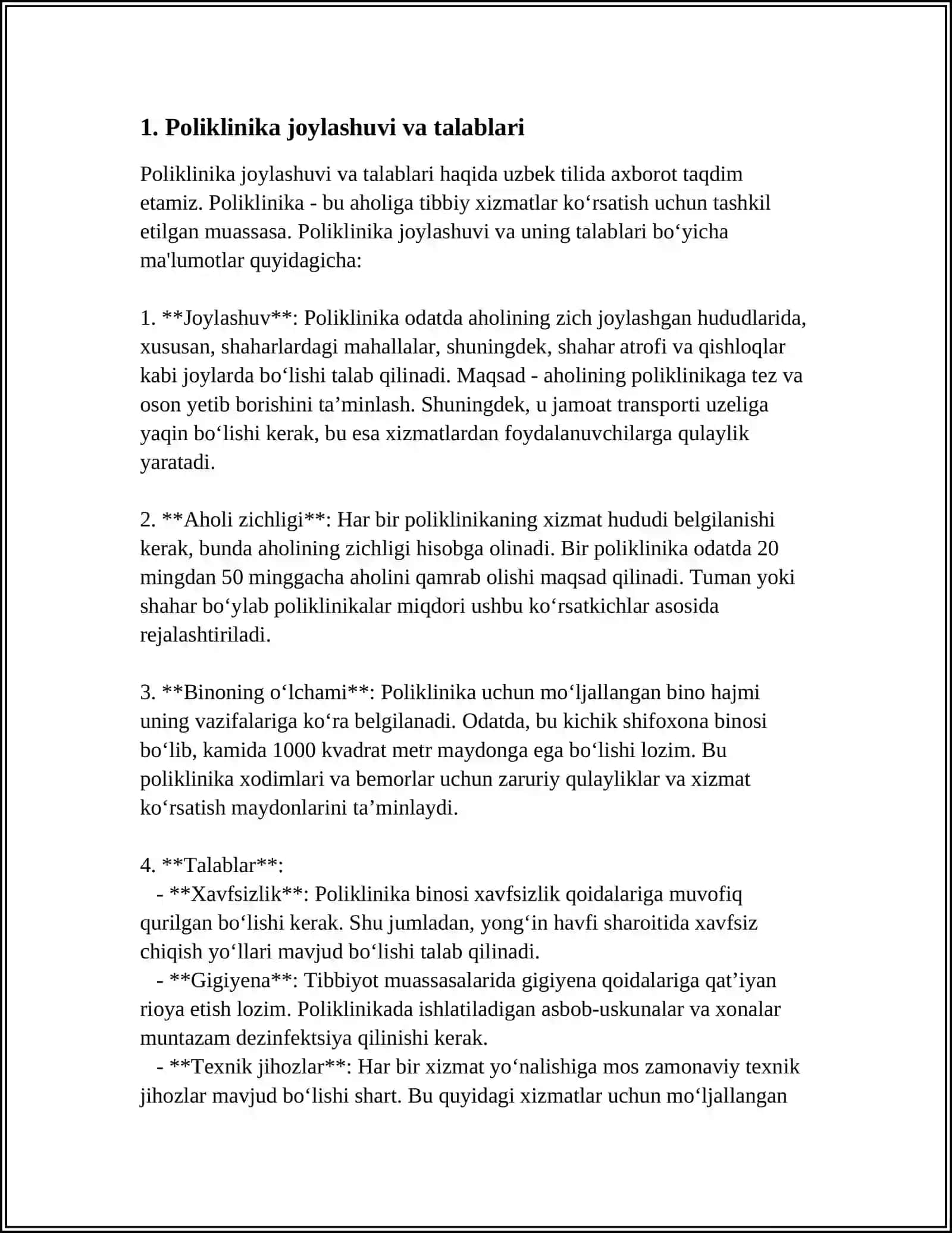 POLIKLINIKA ISHINI TASHKIL QILISH 3