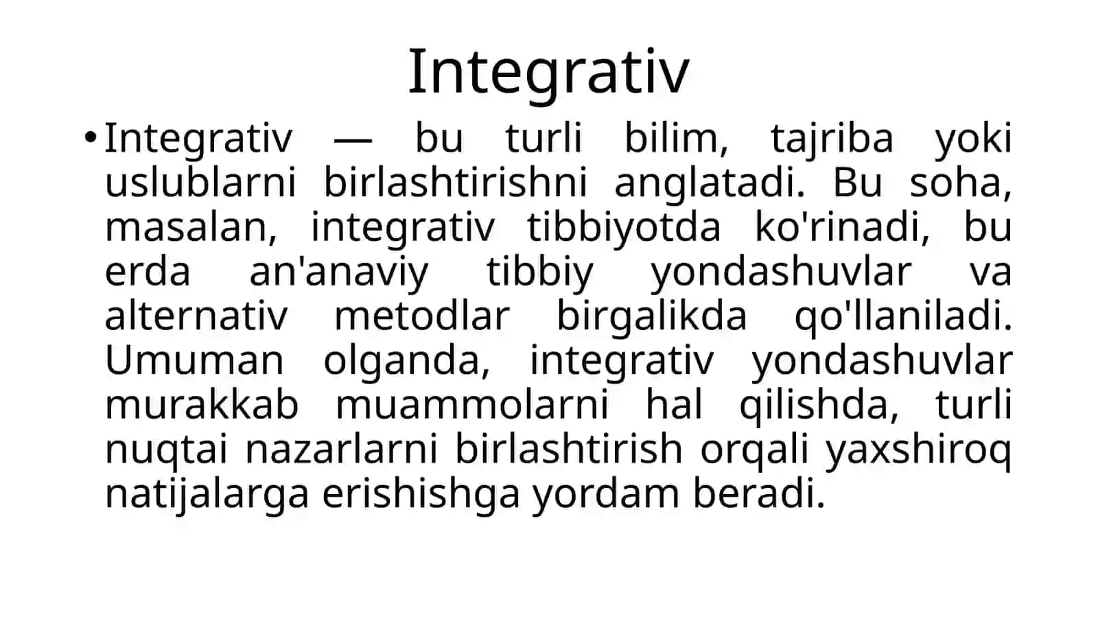 Integrativta’limning sinflar gabo’linishi 3