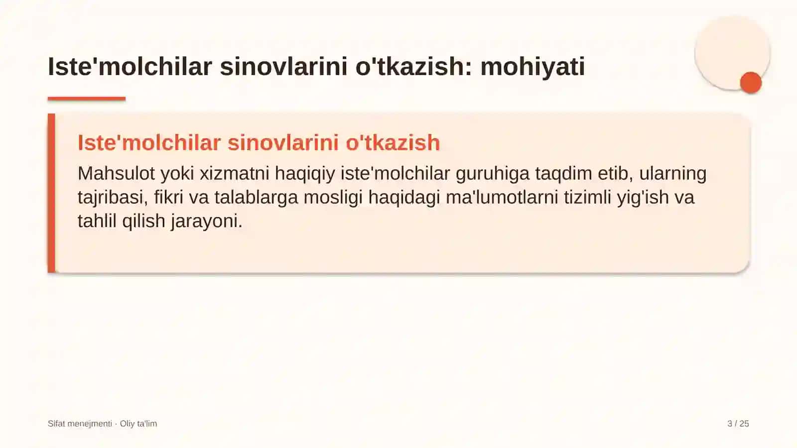 tadbirlarni tashkil etish agentliklarida iste'molchilar sinovlarini o'tkazish 6595 3