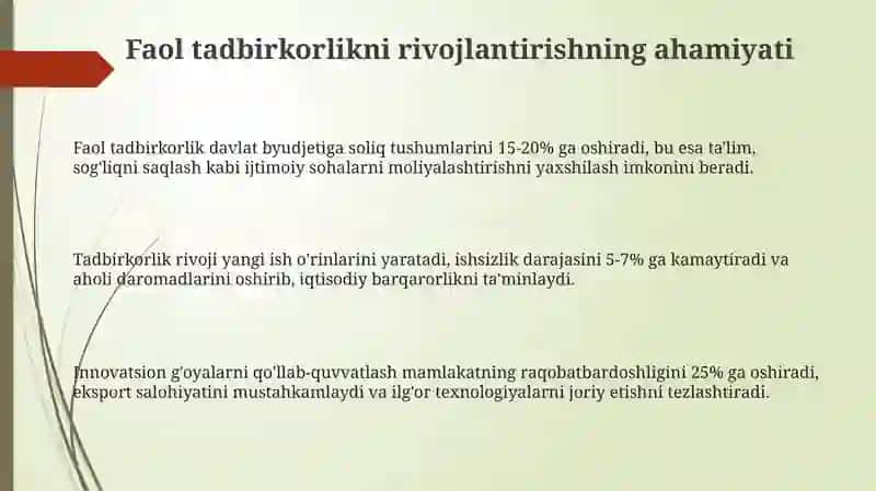 Faol tadbirkorlik, innovatsiyalar va texnologiyalar 3