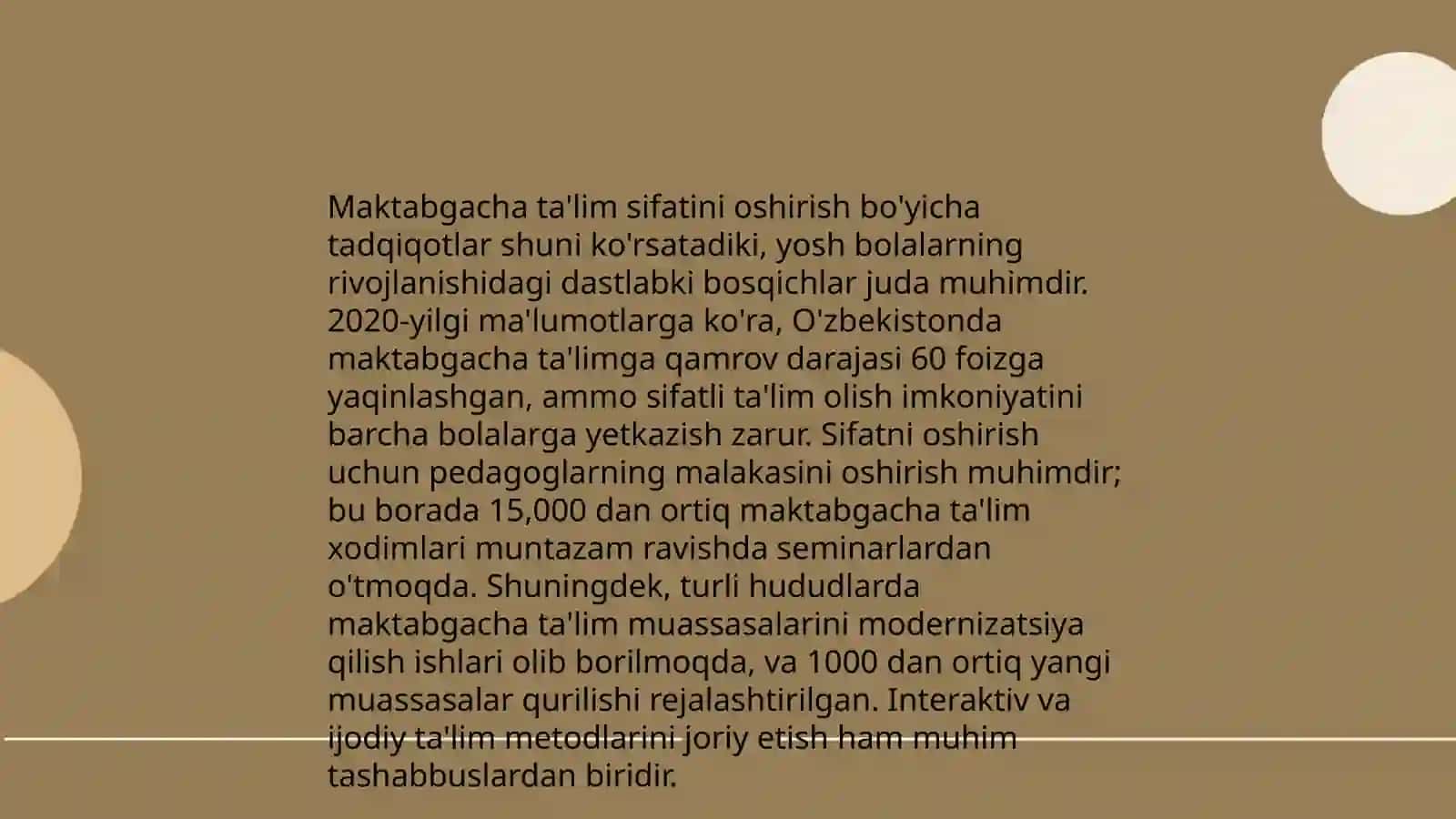 Maktabgacha ta'lim tizimini rivojlantirishning ustuvor yo’nalishlari 3