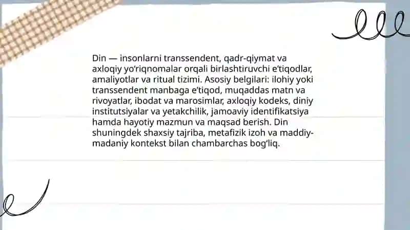 Din dinshunoslik 3