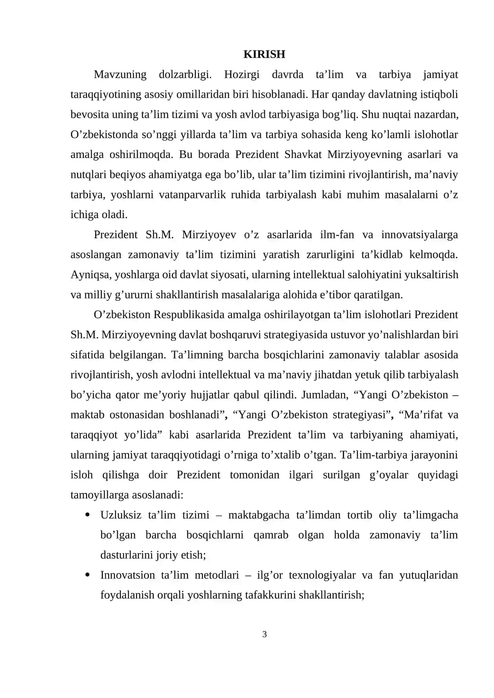 Prezident SH M Mirziyoyev asarlarining ta’limiy-tarbiyaviy ahamiyati 3