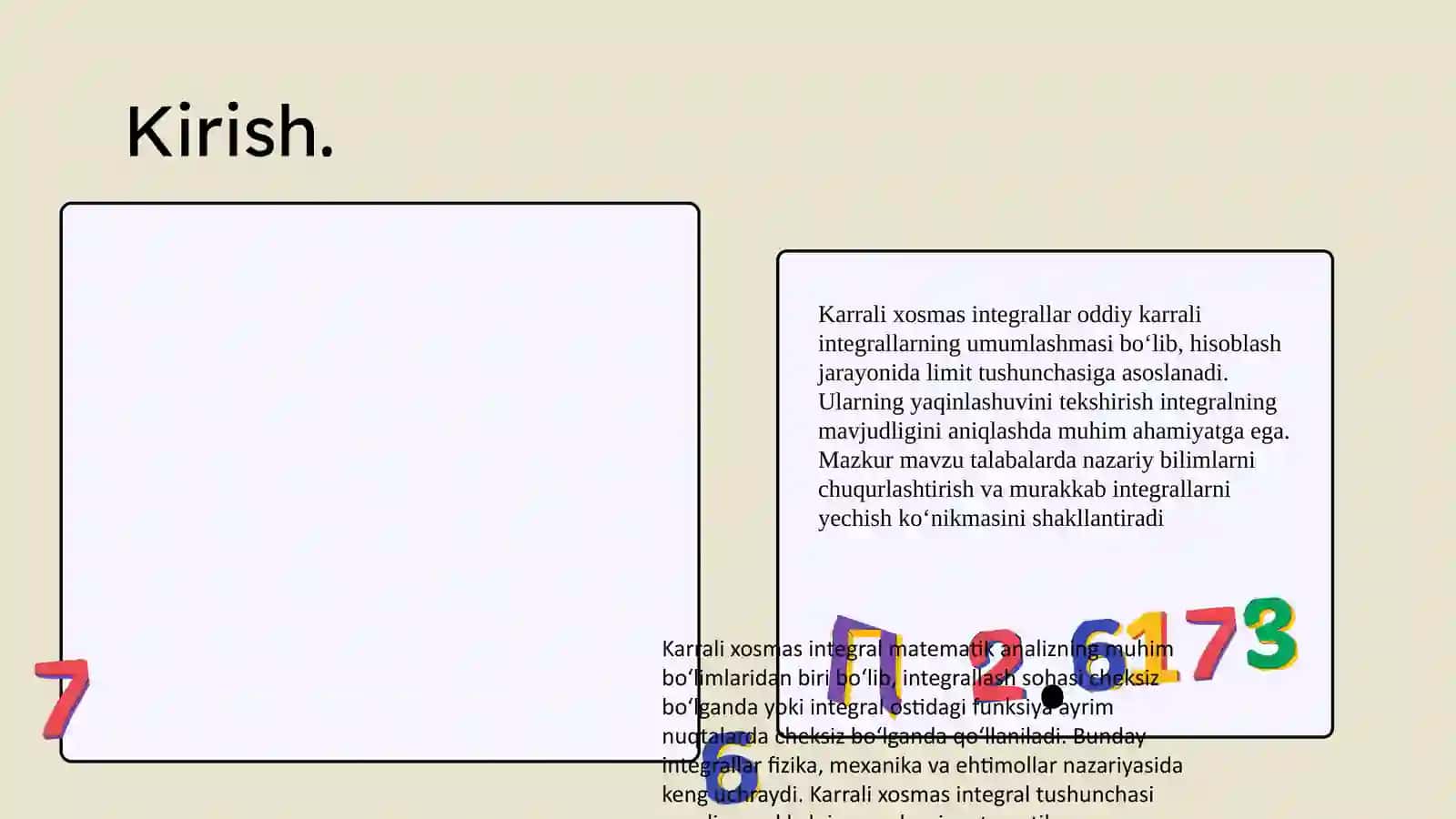 Karrali xosmas integrallar va ularning xossalari 3