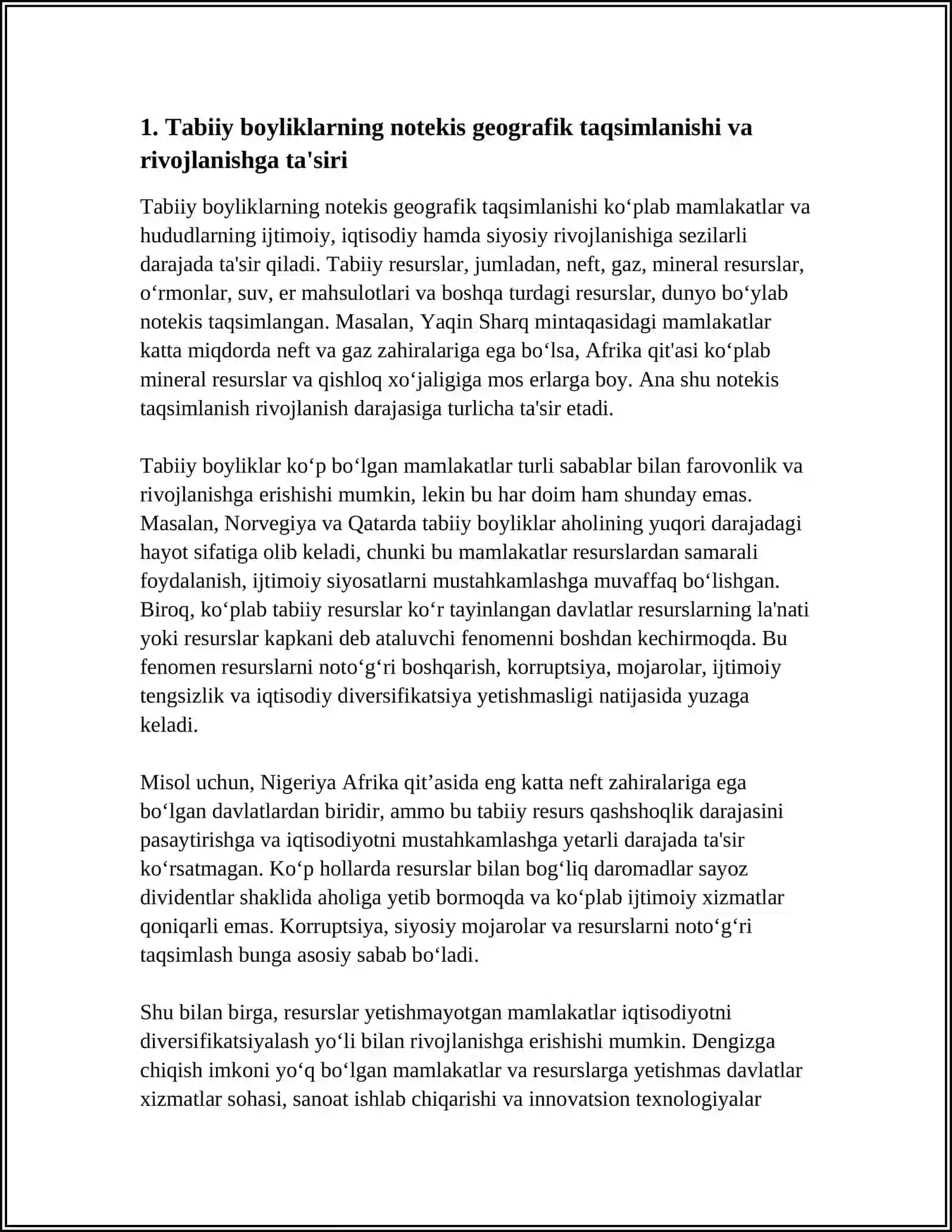 TABIIY BOYLIKLAR:NEGA BA'ZILAR RIVOJLANISH, BA'ZILAR QASHSHOQLIK BOʻLMOQDA 3