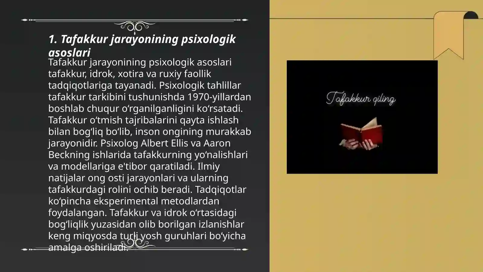 Tafakkur borasidagi psixologik Tafakkur operatsiyalari,intellekt va kreativlik nazariyalari 3