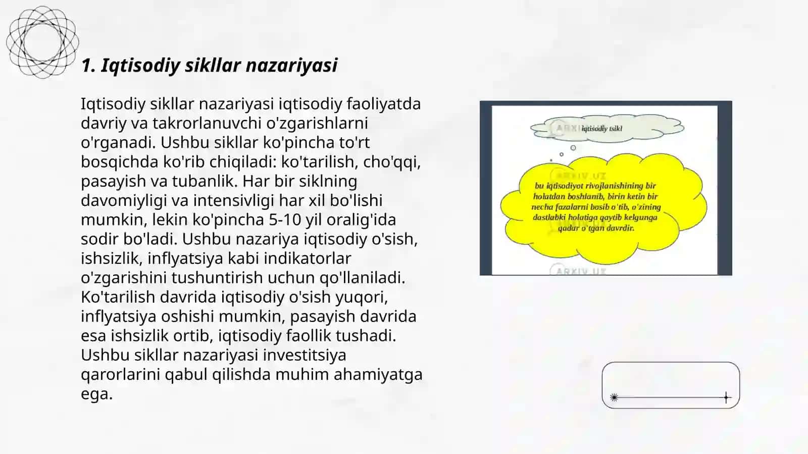 Iqtisodiyotning siklligi toʻgʻrisida turlicha nazariyalar 3