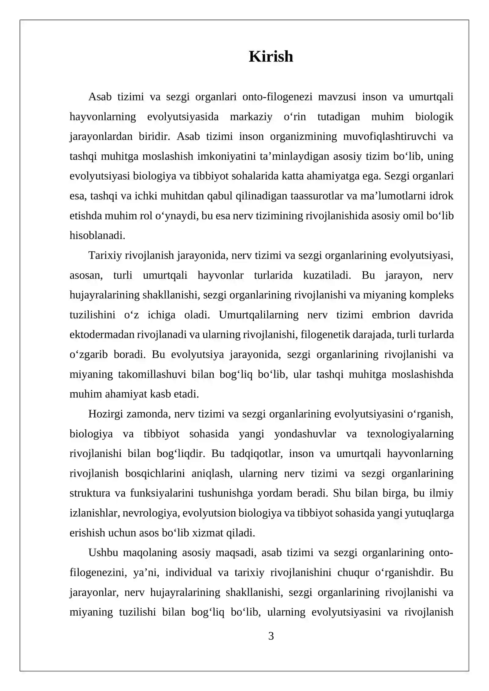 ASAB TIZIMI VA SEZGI ORGANLARI ONTO-FILOGENEZI 3