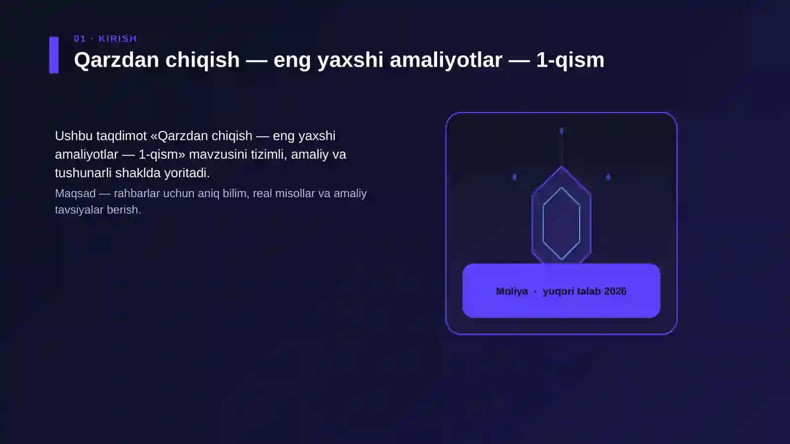 Qarzdan chiqish — eng yaxshi amaliyotlar — 1-qism 3