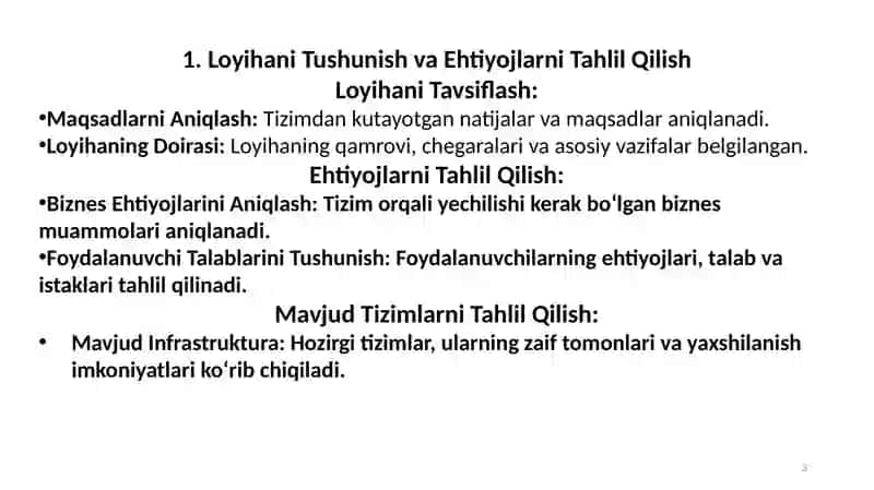Iqtisodiy axborot  tizimlarini (IAT) loyihalashtirish    bosqichlari 3