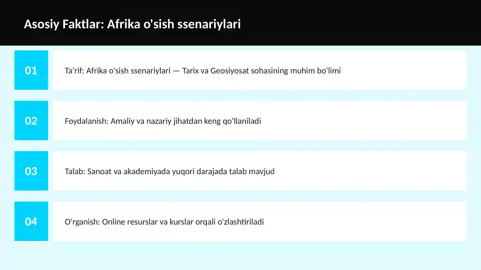 Afrika o'sish ssenariylari 3