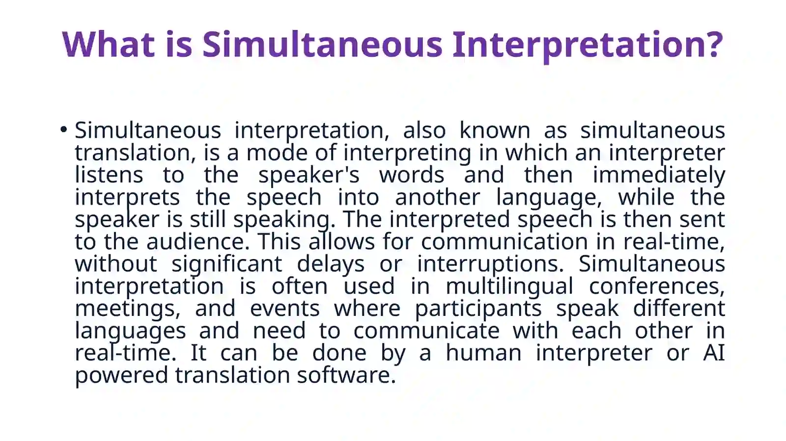 Simultaneous translation 3