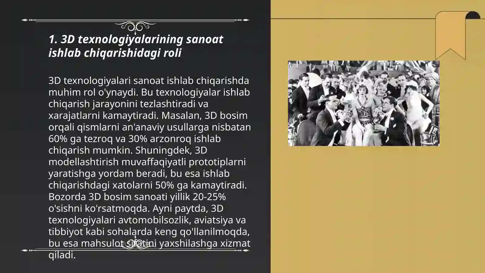 3D texnologiyalari rivojlanishining iqtisodiyotga ta'siri 3