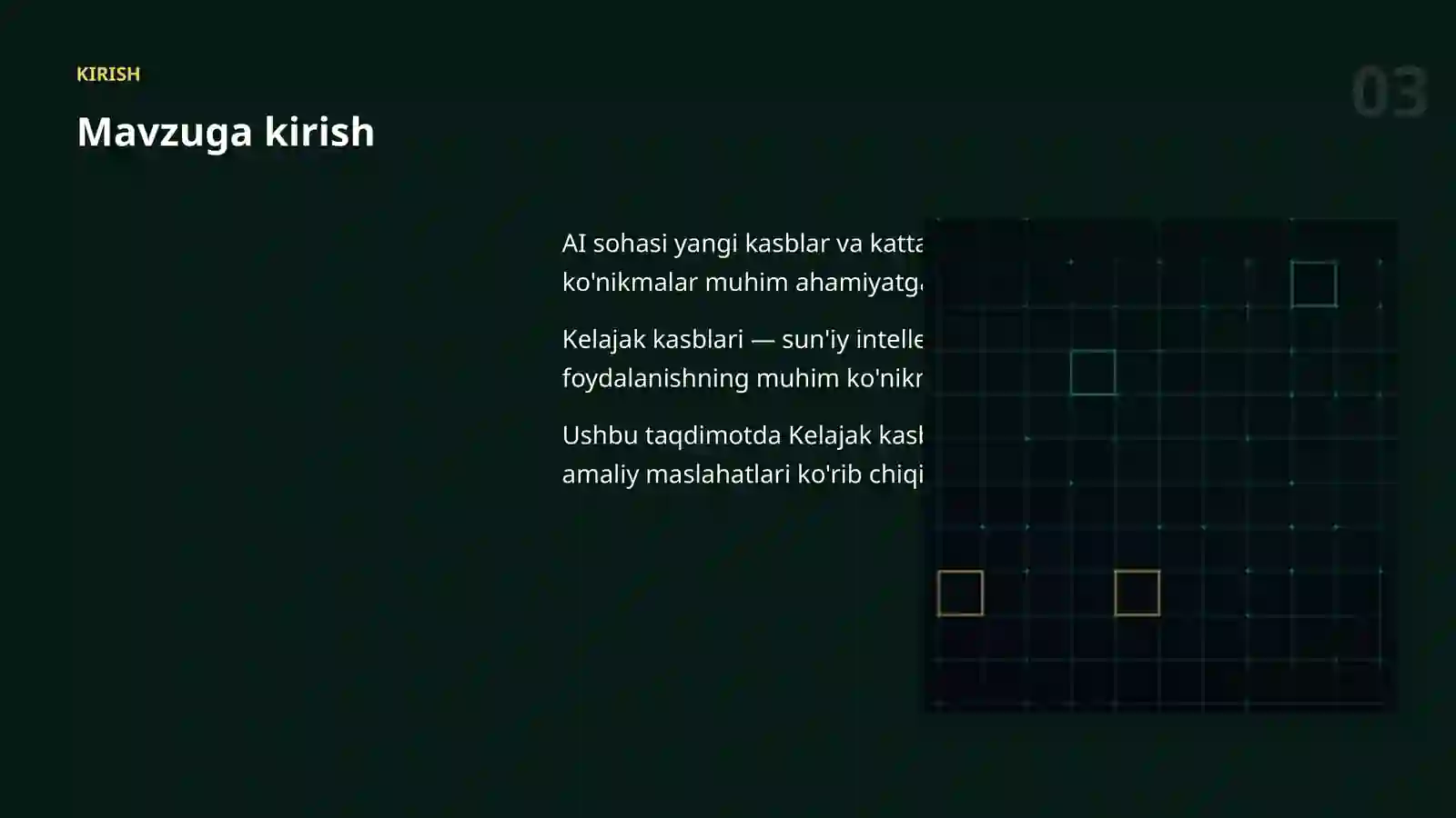 AI KASBLARI VA KO'NIKMALAR 3